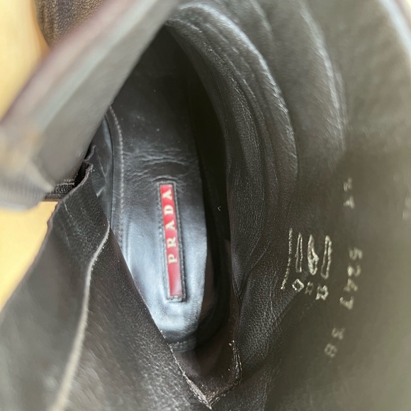 Prada Brown Leather Ankle Boots. Size 38 US 8 - Picture 8 of 12